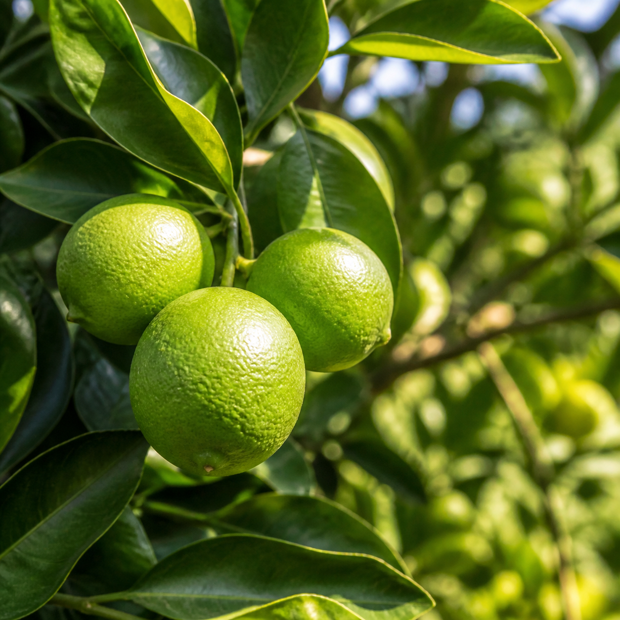 Limes growing on a tree